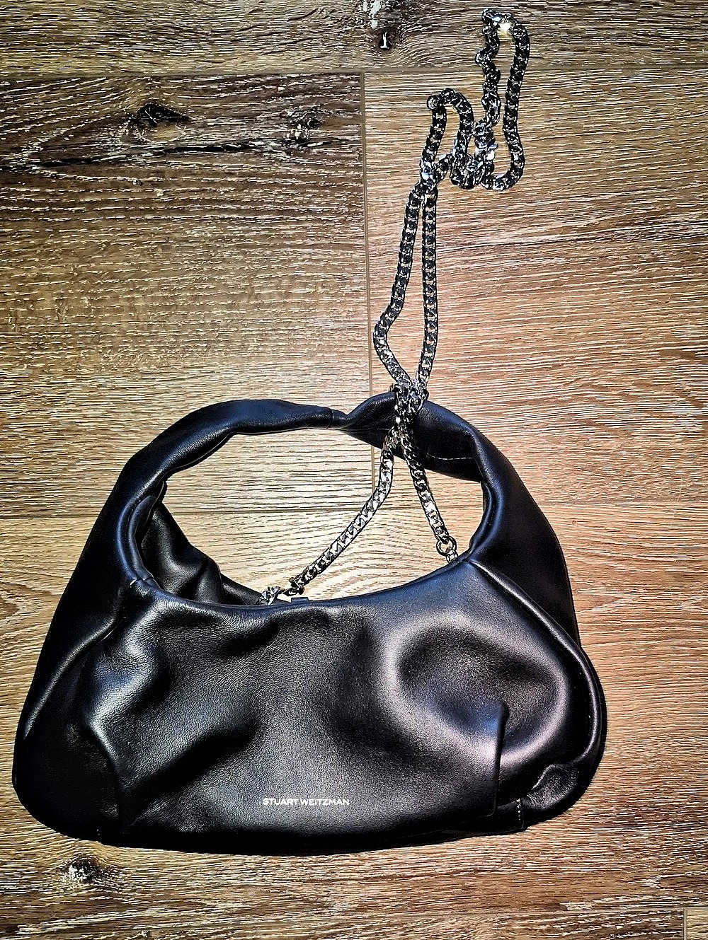 Stuart Weitzman The Moda Hobo Bag Black Chain Shoulder Bag